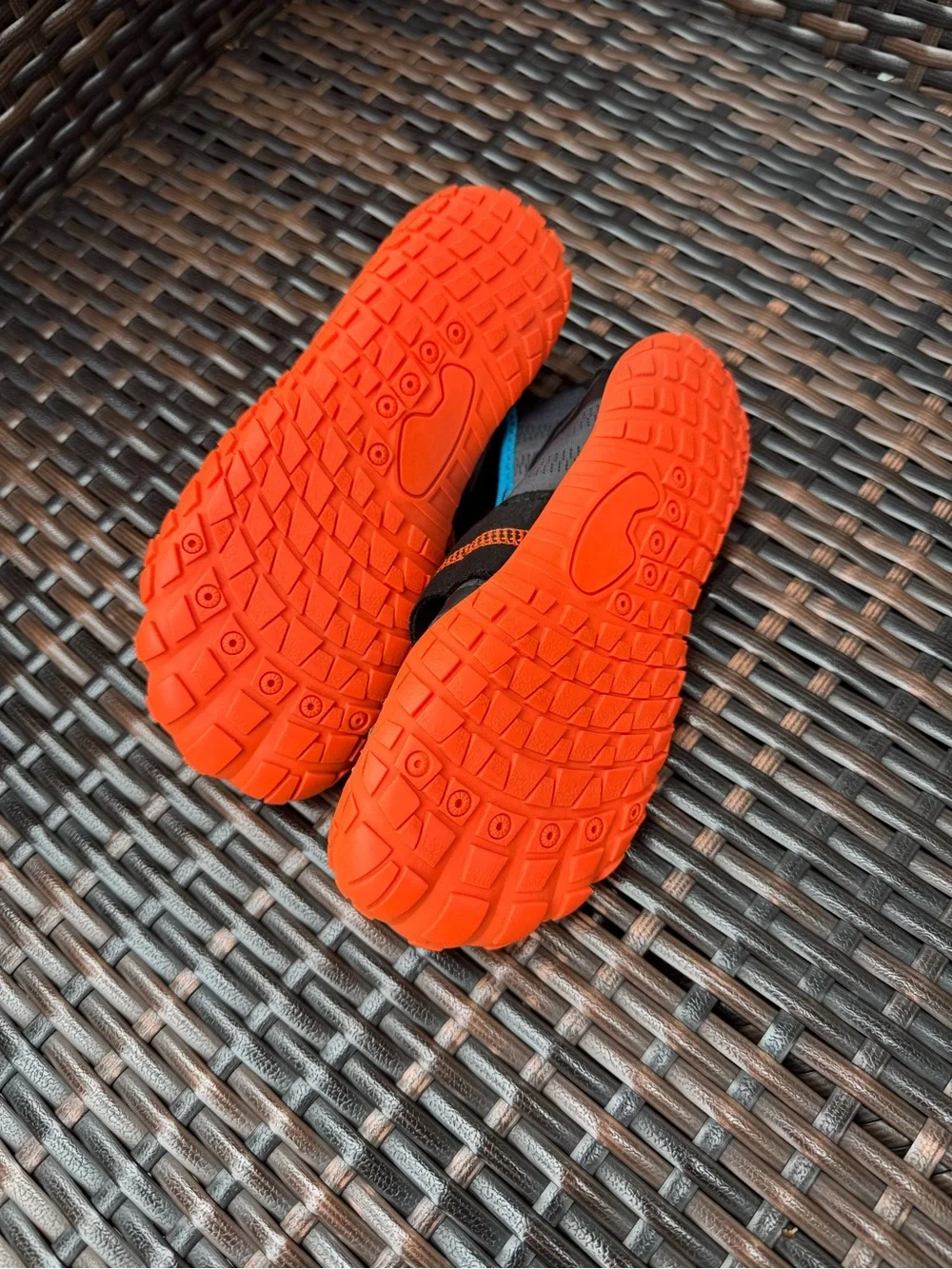 Kids Water Shoes Gray with Orange Trim